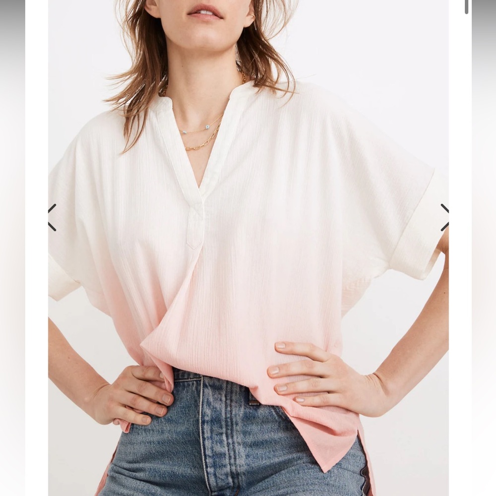 Madewell Dip-Dye Lakeline Popover Shirt